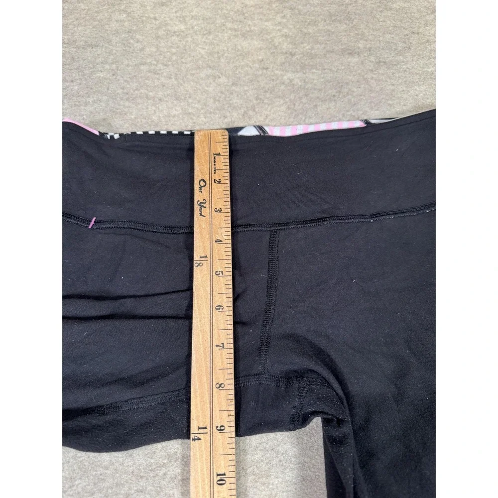 Lululemon Leggings Womens 8 Black Capri Foldover Waist Yoga Athletic Gym Stretch